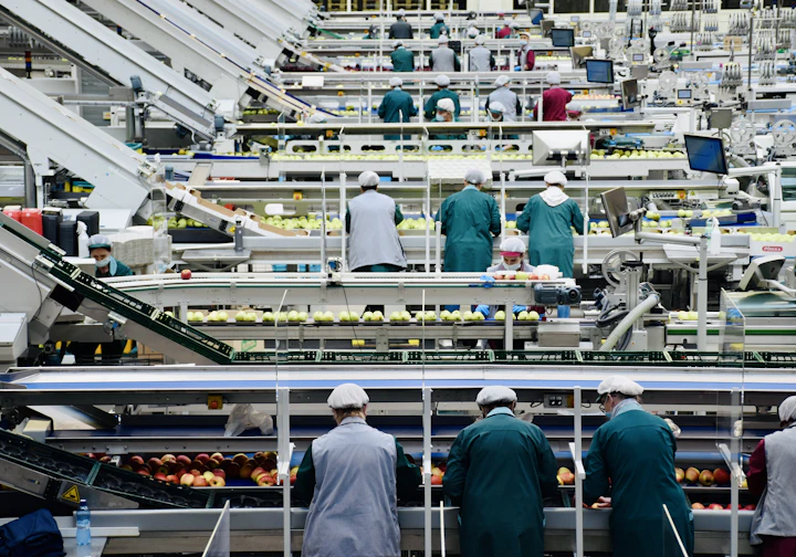 Linha de produção de uma fábrica